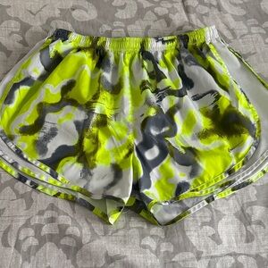 Nike Neon Yellow and Gray Athletic Shorts